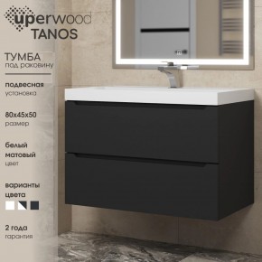 Тумба под раковину Uperwood Tanos 80 см, подвесная, черная матовая в Приобье - priobie.mebel24.online | фото 3