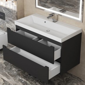 Тумба под раковину Uperwood Tanos 90 см, подвесная, черная матовая в Приобье - priobie.mebel24.online | фото 10