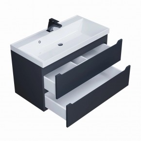 Тумба под раковину Uperwood Tanos 90 см, подвесная, черная матовая в Приобье - priobie.mebel24.online | фото 2