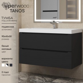 Тумба под раковину Uperwood Tanos 90 см, подвесная, черная матовая в Приобье - priobie.mebel24.online | фото 3