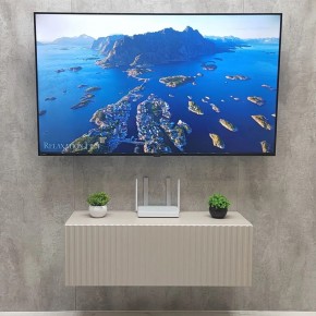 Тумба подвесная под ТВ LINES MTV3-MA 900 Бежевый (Леда-М 10.1.5) в Приобье - priobie.mebel24.online | фото 3