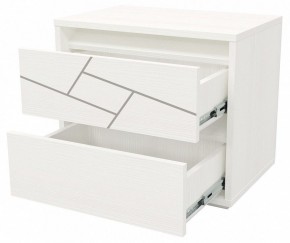 АДЕЛИНА Тумба прикроватная (белый рамух) в Приобье - priobie.mebel24.online | фото 2
