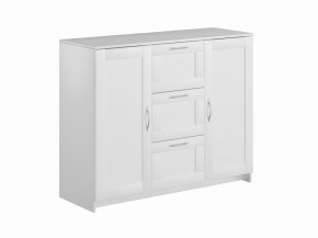 Тумба СИРИУС двухдверная с тремя ящиками, цвет белый в Приобье - priobie.mebel24.online | фото
