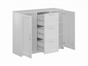 Тумба СИРИУС двухдверная с тремя ящиками, цвет белый в Приобье - priobie.mebel24.online | фото 2