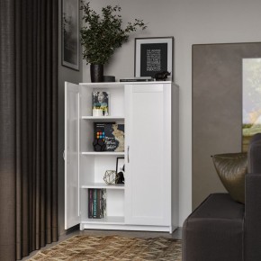 Тумба СИРИУС двухдверная высокая, цвет белый в Приобье - priobie.mebel24.online | фото 4