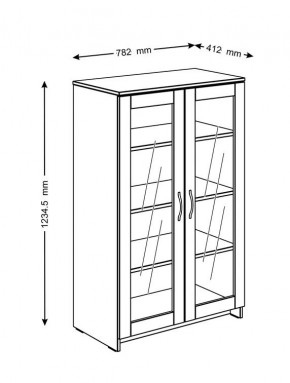 Тумба СИРИУС с двумя стеклянными дверьми, цвет белый в Приобье - priobie.mebel24.online | фото 6