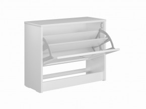 Тумба СИРИУС с откидной полкой для обуви, цвет белый в Приобье - priobie.mebel24.online | фото 3