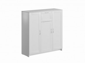 Тумба СИРИУС трехдверная с одним ящиком, цвет белый в Приобье - priobie.mebel24.online | фото