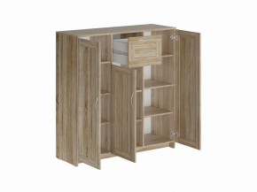 Тумба СИРИУС трехдверная с одним ящиком, цвет Дуб Сонома в Приобье - priobie.mebel24.online | фото 2
