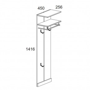 Вешалка 45, OSKAR , цвет дуб Санремо в Приобье - priobie.mebel24.online | фото 3
