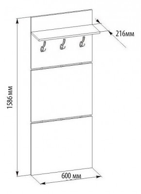 Вешалка настенная ВШ-5.1 в Приобье - priobie.mebel24.online | фото