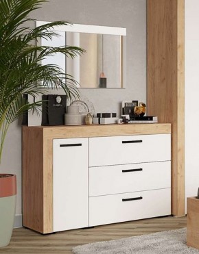 Зеркало Адель белый/дуб крафт золотой в Приобье - priobie.mebel24.online | фото 2